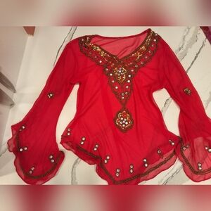 Heavily Beaded Top & Maneki-Nero Venezia Blouse